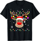 Red Nose Reindeer Snowflakes Chirstmas Lights T-Shirt - T-Shirt | Black
