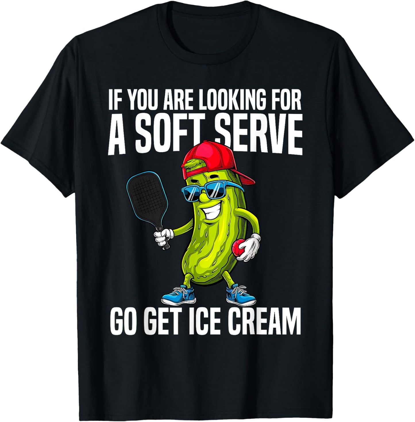 Funny Pickleball Design Funny Pickle Pickleball Graphic T-Shirt - T-Shirt | Black