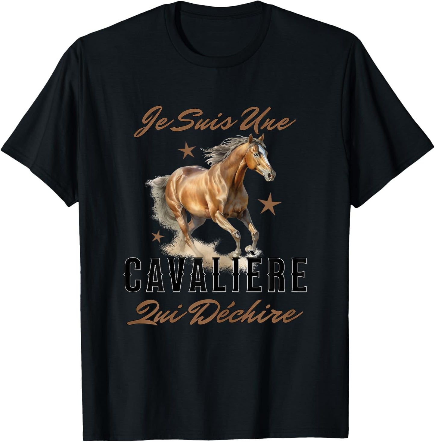 Girl Riding Horse Je Suis Une Rider Qui Déchire , white, S T-Shirt - T-Shirt | Black