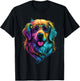 Colorful Golden Retriever Art - Dog Owner Canine Lover T-Shirt - T-Shirt | Black