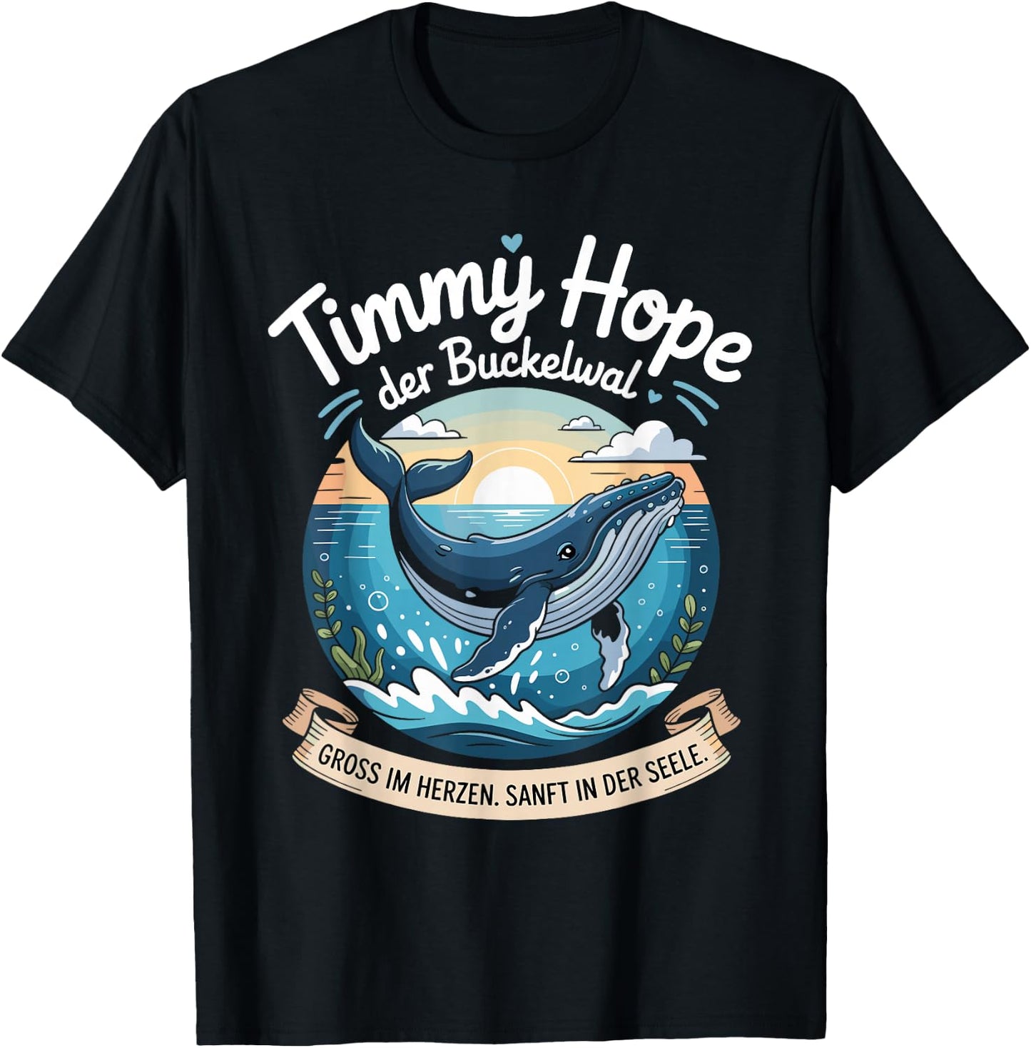 Timmy Hope Buckelwal Wal Meer Ozean Natur Design T-Shirt - T-Shirt | Black