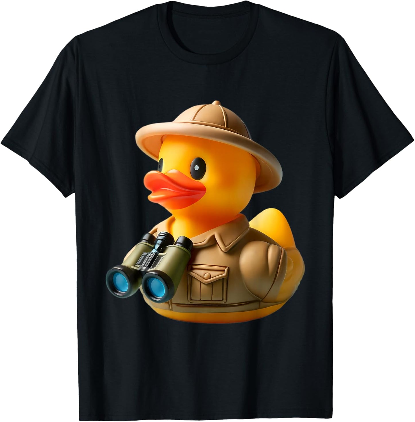 Rubber Duck African Safari Tour Guide Binoculars T-Shirt - T-Shirt | Black