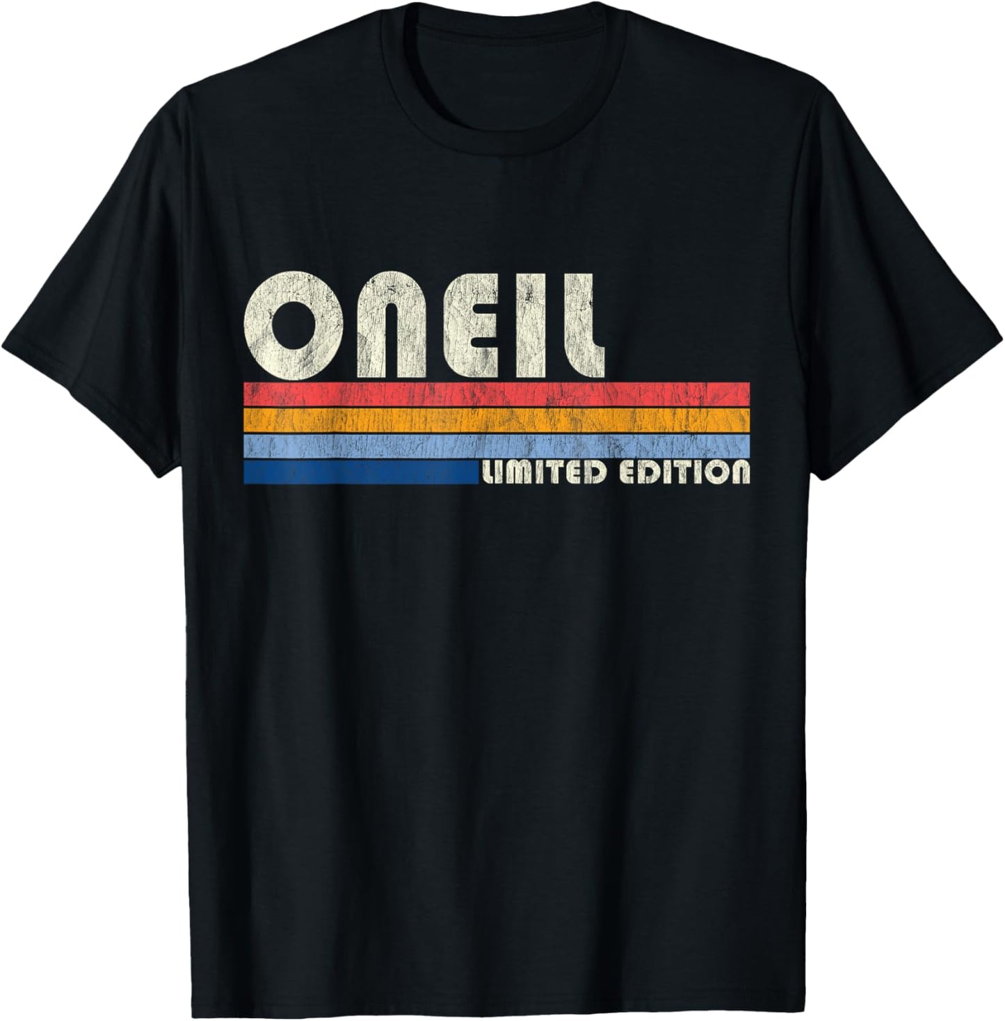 ONEIL Surname Funny Retro Vintage 80s 90s Gifts Men Women T-Shirt - T-Shirt | Black