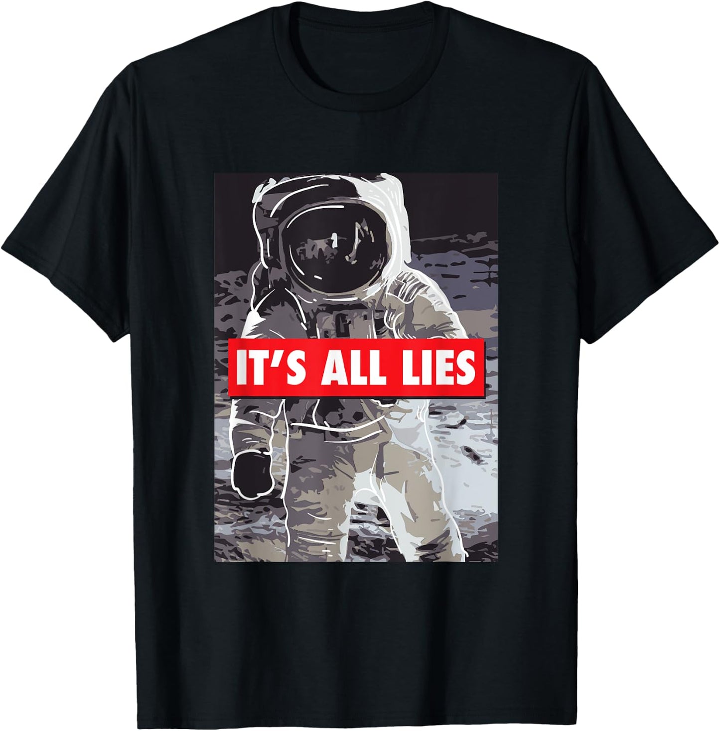 Fake Moon Landing Gift A Conspiracy Theorist T-Shirt - T-Shirt | Black