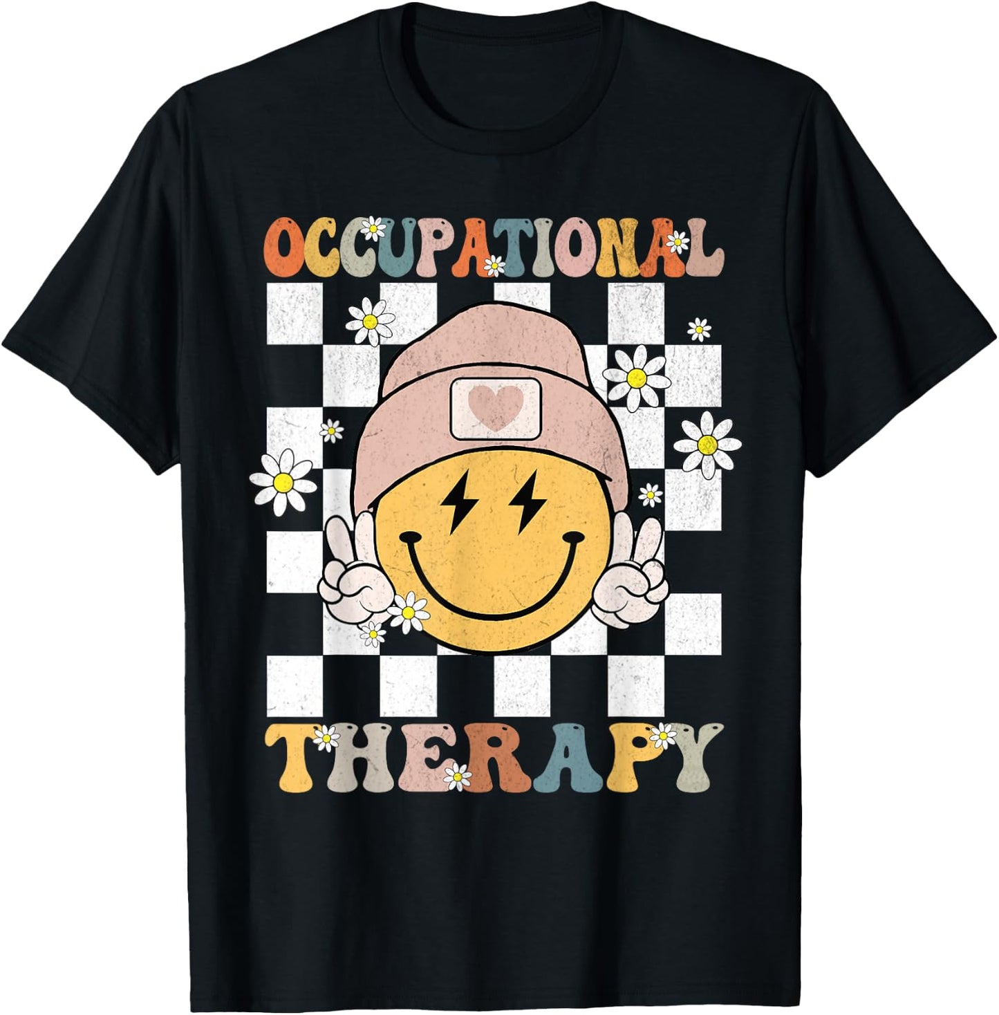 Occupational Therapy OT Therapist Groovy Retro T-Shirt - T-Shirt | Black
