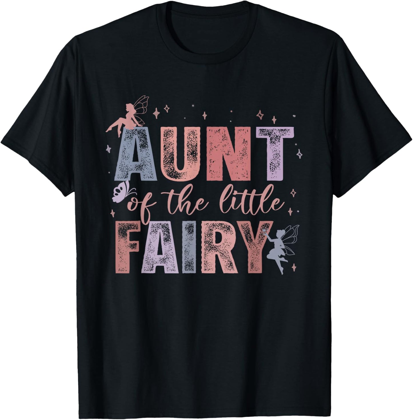 Aunt of The Little Fairy 1St Birthday Girl Fairytale T-Shirt - T-Shirt | Black