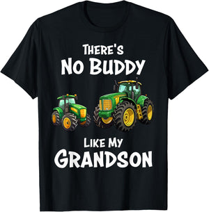 There's No Buddy Like My Grandson Tractor Matching Family T-Shirt - T-Shirt | Black