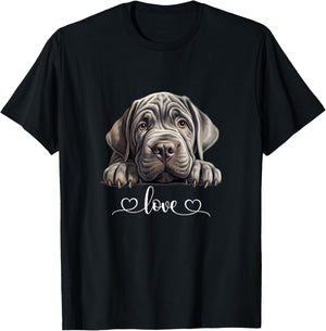Cute Dog Graphic Love Neapolitan Mastiff Dog T-Shirt - T-Shirt | Black