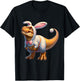 Funny easter bunny dinosaur t-rex apparel -Adults, -Kids Multicolor Cartoon Dinosaur Easter Classic Small Short Sleeve T-Shirt - T-Shirt | Black