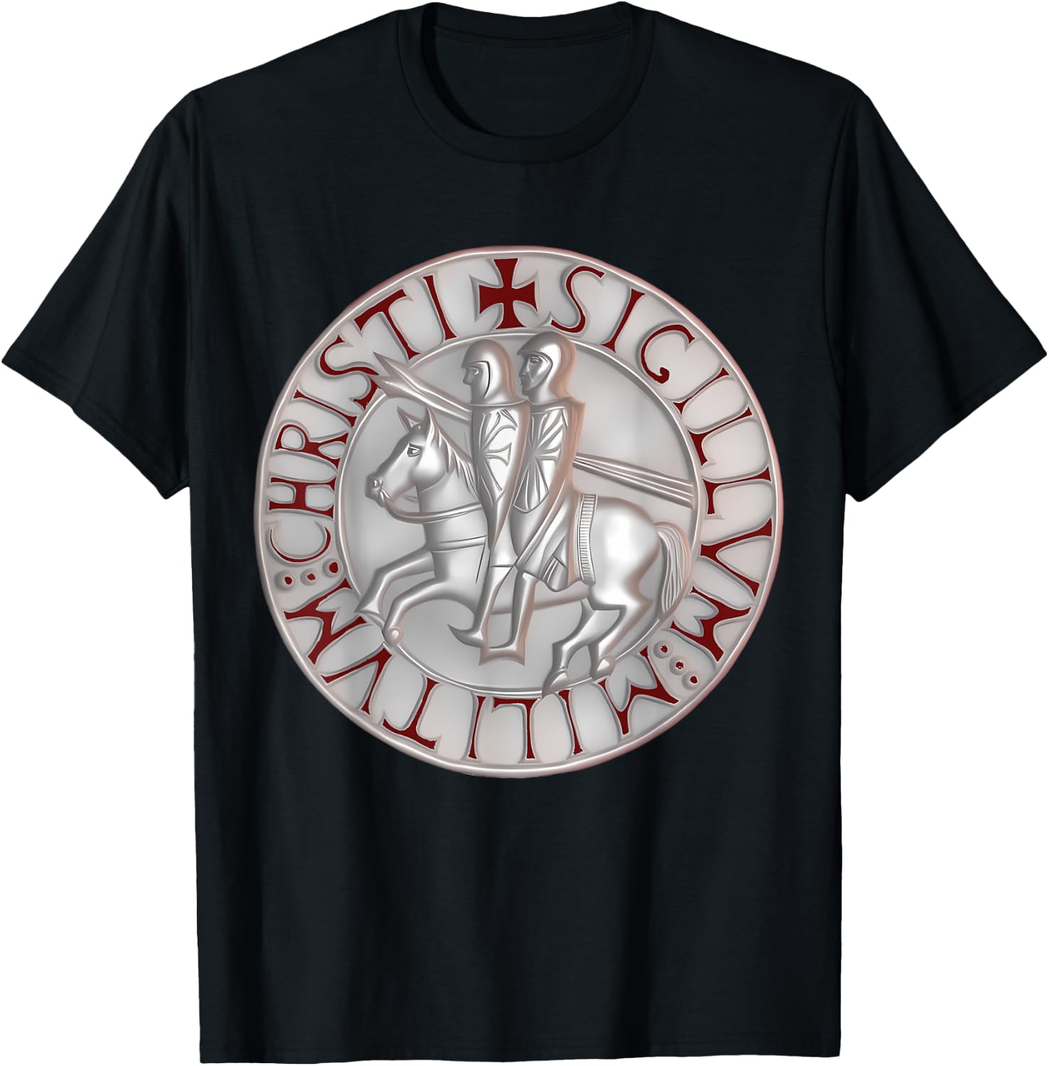 Seal of the Crusaders Grand Master of the Templars , Black, S T-Shirt - T-Shirt | Black