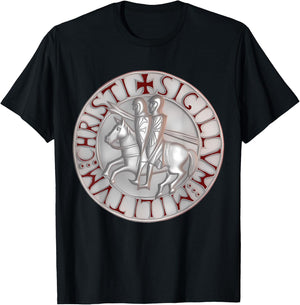 Seal of the Crusaders Grand Master of the Templars , Black, S T-Shirt - T-Shirt | Black