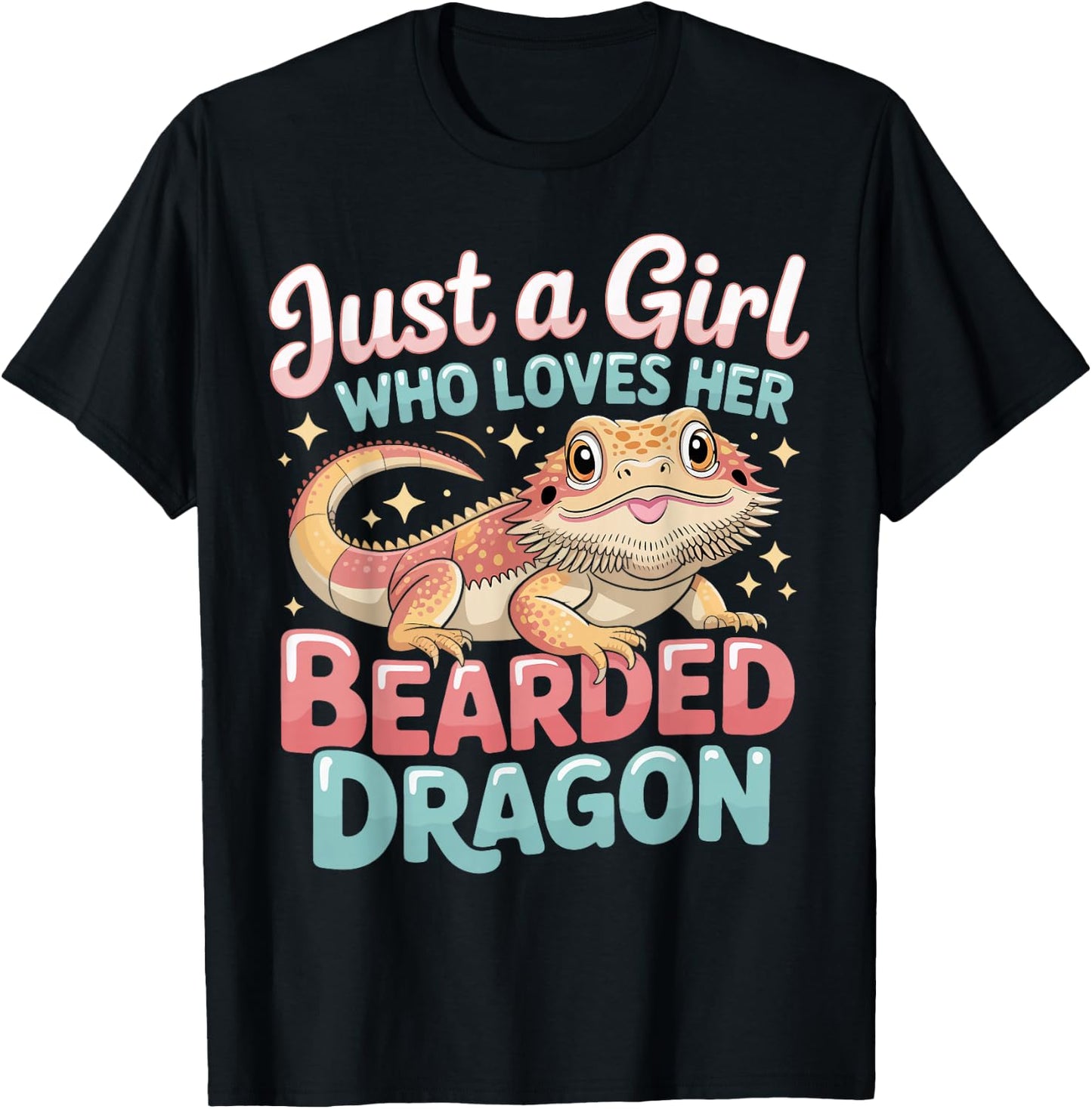 Just a Girl Who Loves Her Bearded Dragon Gifts Girls Women T-Shirt - T-Shirt | Black