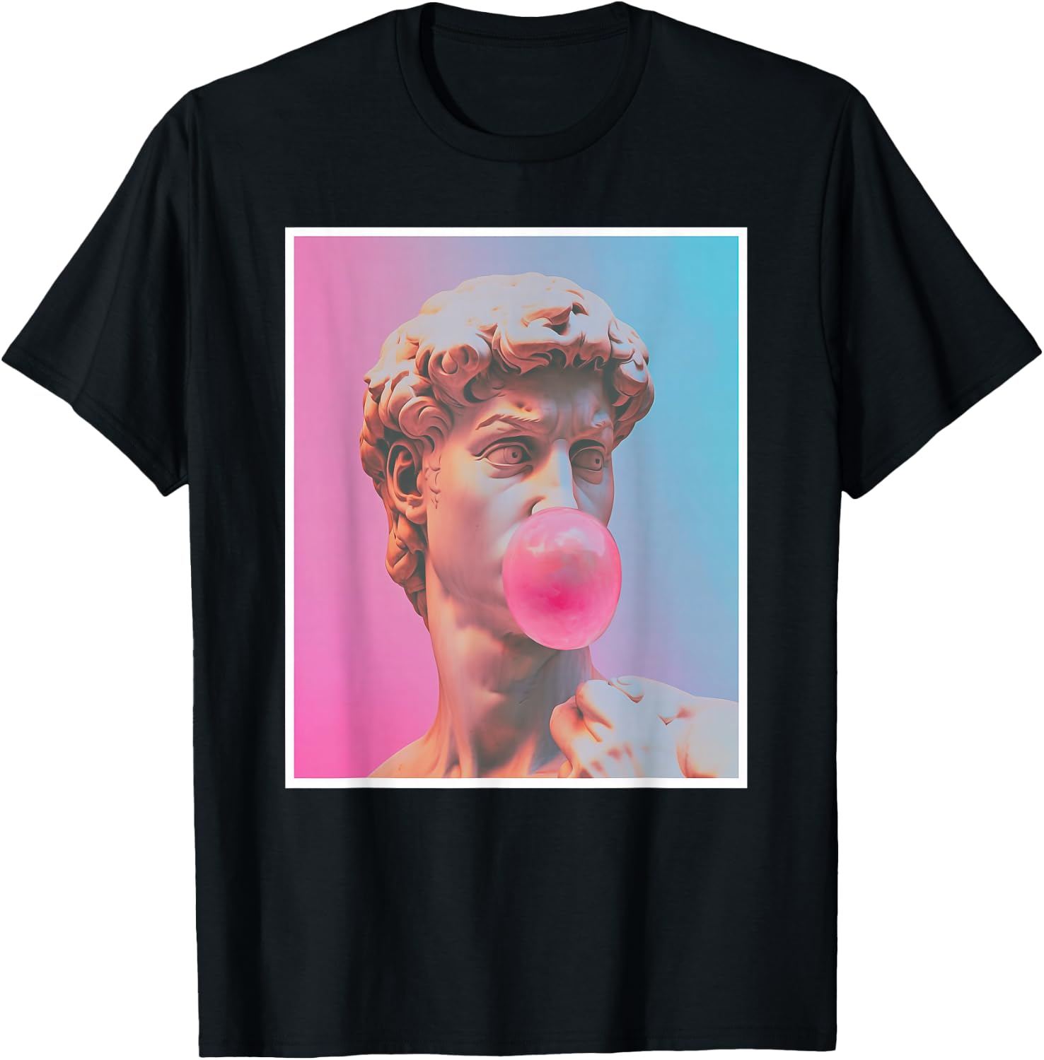 David Michelangelo Renaissance Statue Bubblegum Pop Art T-Shirt - T-Shirt | Black