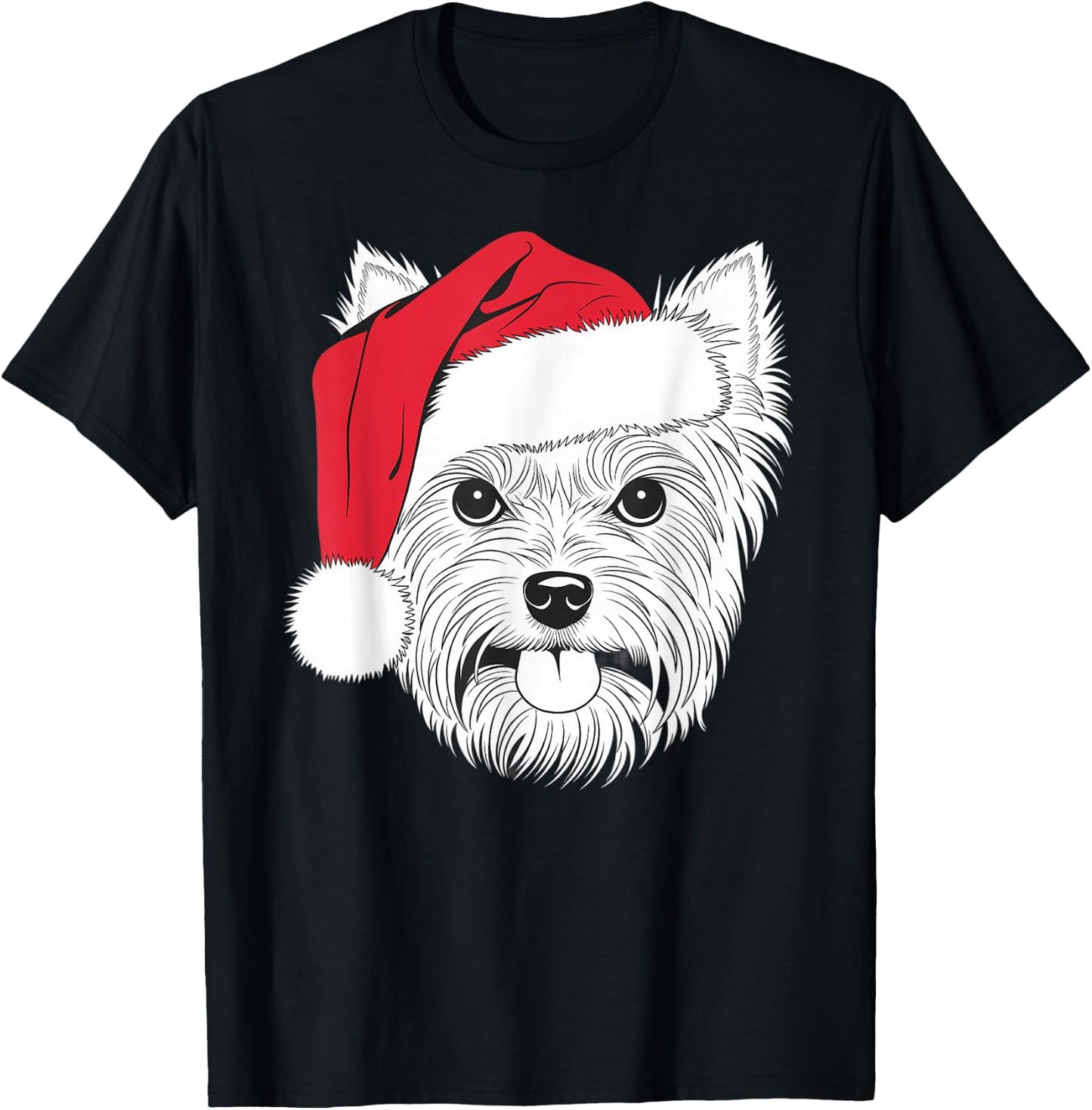 Joyful Yorkie Santa Dog on Yorkshire Terrier Christmas Women Kids T-Shirt - T-Shirt | Black