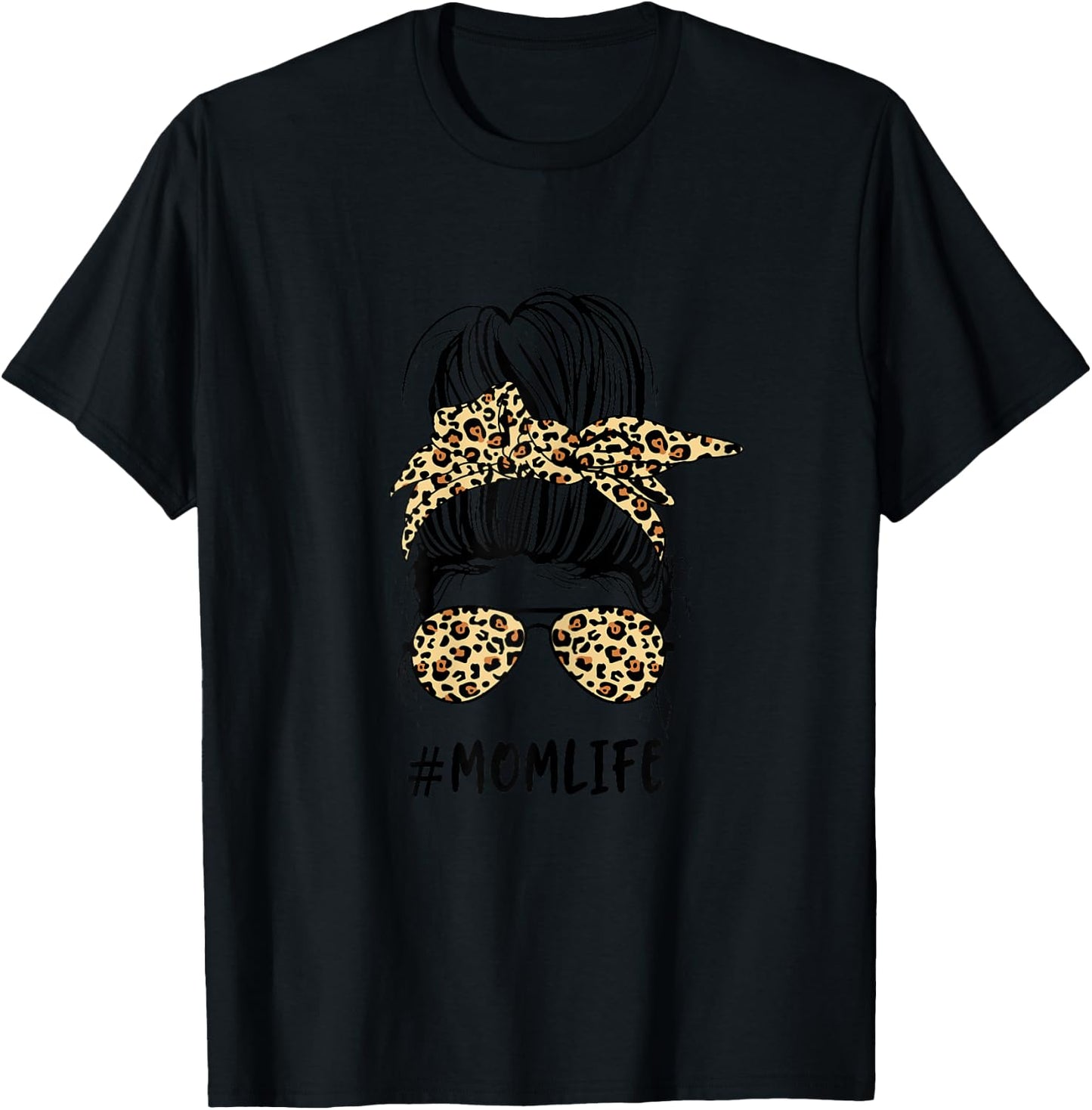 Super Mama Mom Life Leopard Muster Muttertag Beste Mama T-Shirt - T-Shirt | Black