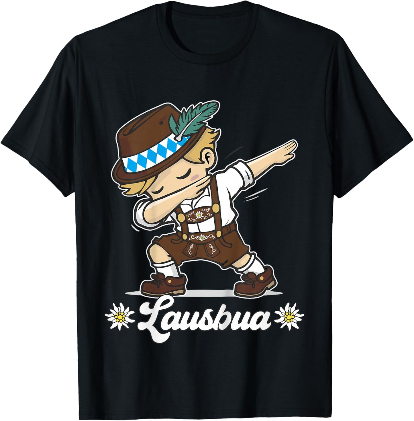 Lausbua Dabbing Bayerischer Junge Trachten Ersatz T-Shirt - T-Shirt | Black