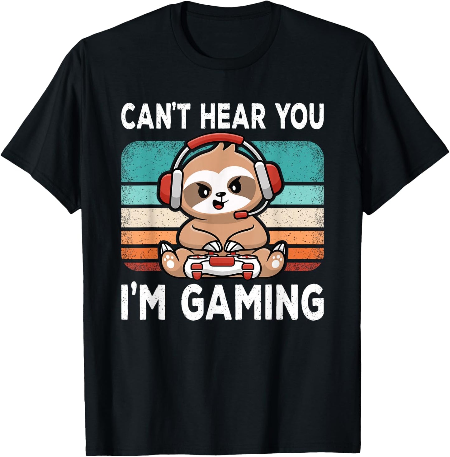 Can't Hear You I'm Gaming Funny Video Game Retro Gamer Boys T-Shirt - T-Shirt | Black