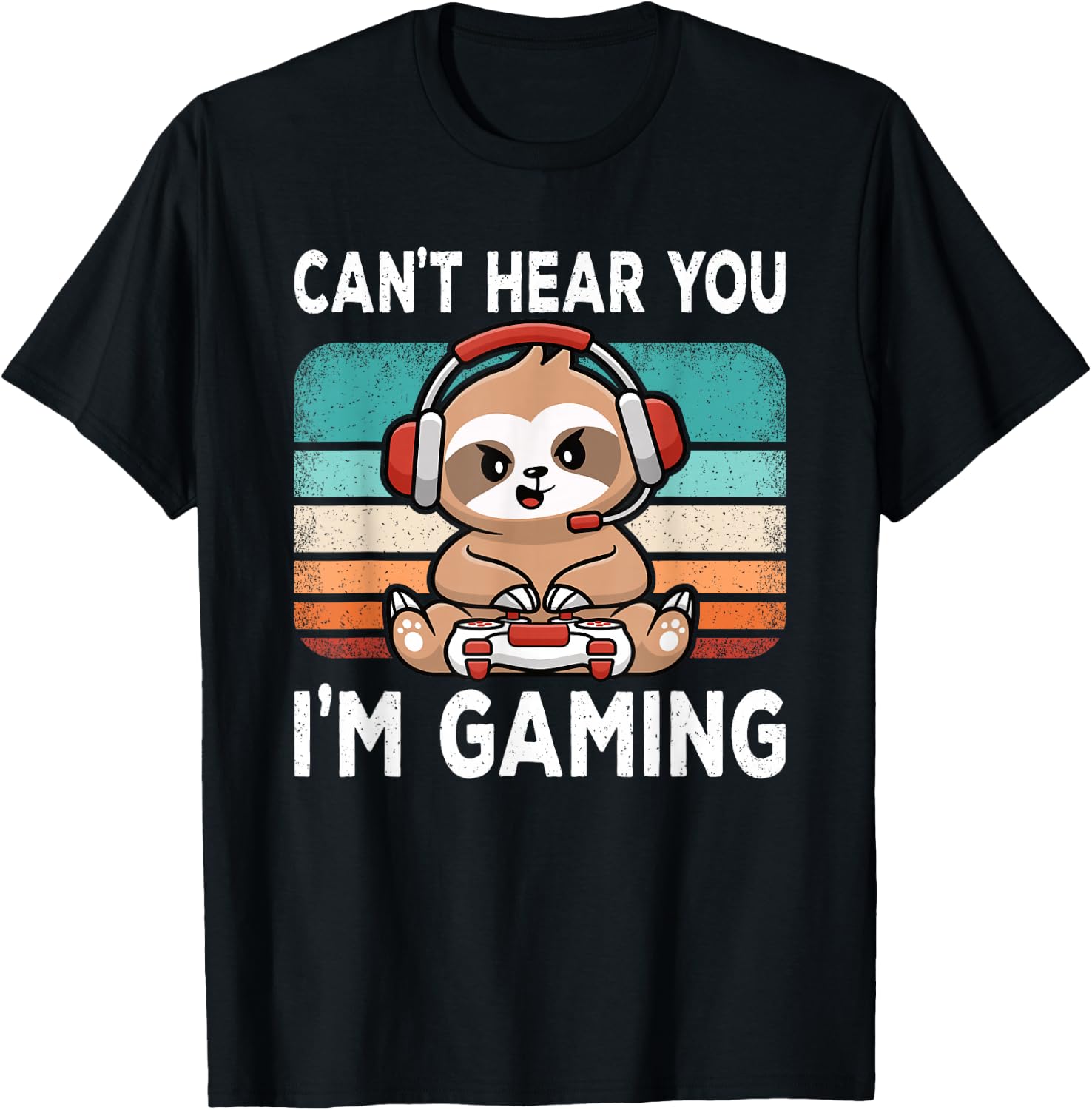 Can't Hear You I'm Gaming Funny Video Game Retro Gamer Boys T-Shirt - T-Shirt | Black