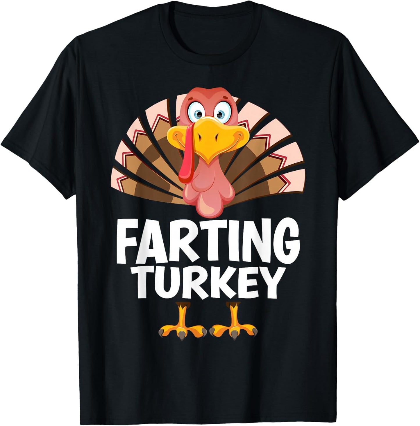 Thanksgiving Farting Turkey Matching Pajama T-Shirt - T-Shirt | Black