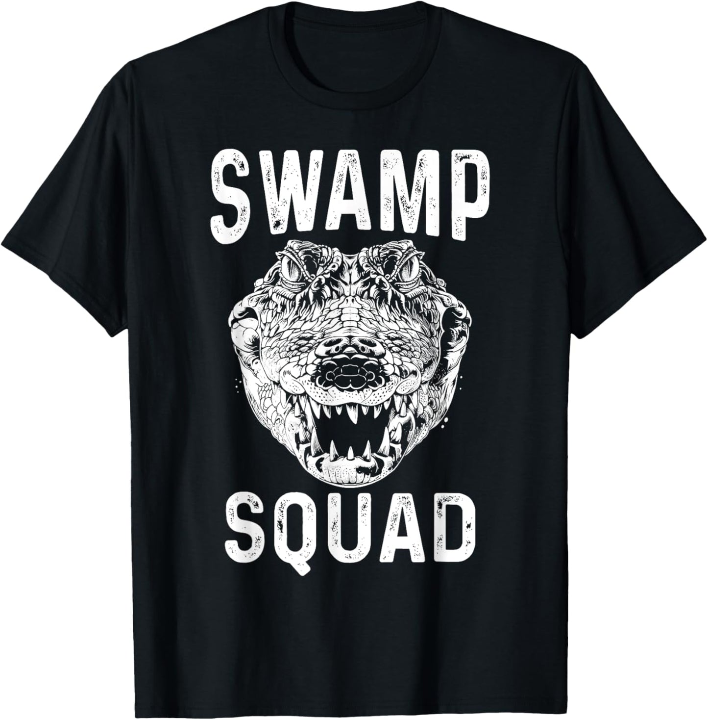 Swamp Alligator Squad Reptile Gator Lovers Funny T-Shirt - T-Shirt | Black