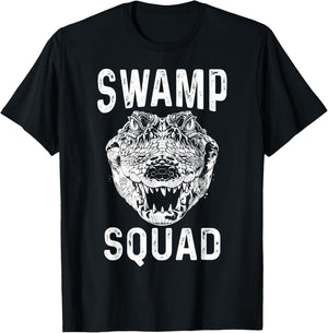 Swamp Alligator Squad Reptile Gator Lovers Funny T-Shirt - T-Shirt | Black