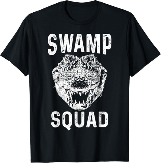 Swamp Alligator Squad Reptile Gator Lovers Funny T-Shirt - T-Shirt | Black
