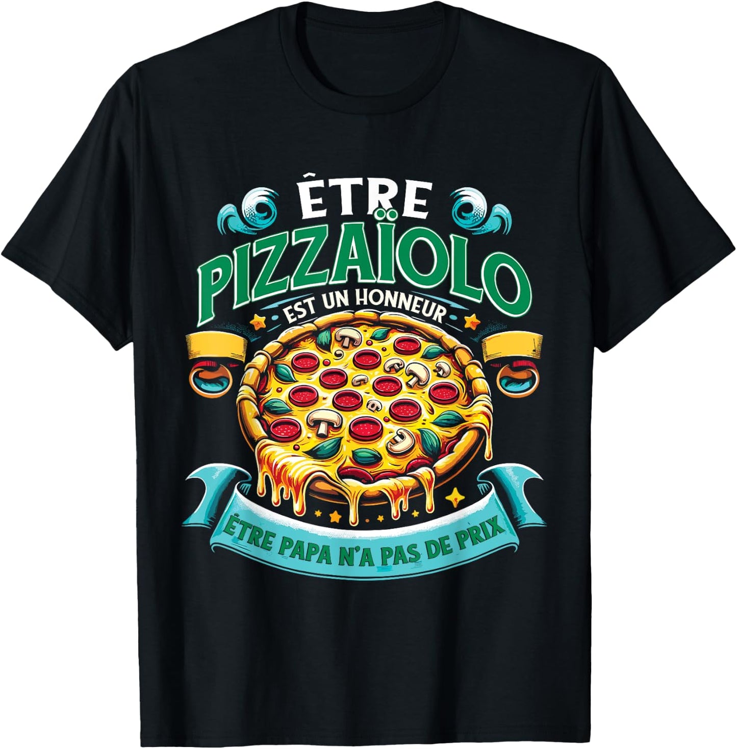 Italian Pizza Maker Pizzeria , Black, S T-Shirt - T-Shirt | Black