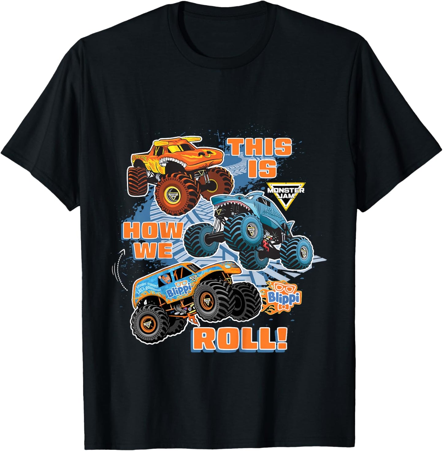 Kids Blippi El Toro Loco Megalodon This is How We Roll T-Shirt - T-Shirt | Black