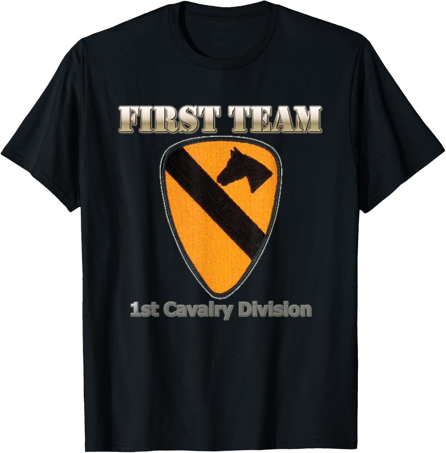 First Team - for Army Veterans of 1st Cav Div T-Shirt - T-Shirt | Black
