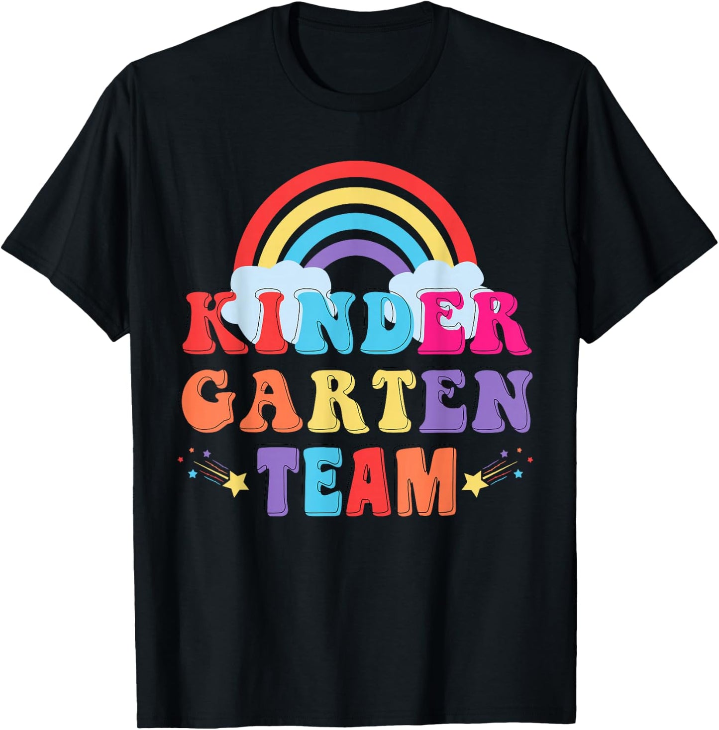 Kindergarten Kita Team Outfit Erzieherin Erzieher Regenbogen T-Shirt - T-Shirt | Black