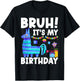 Bruh Its My Birthday Llama Pinata Family Party Boys Girls T-Shirt - T-Shirt | Black