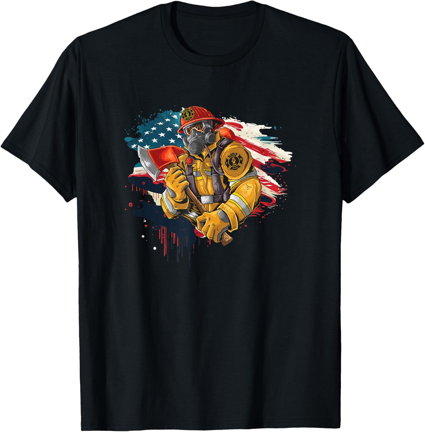 Firefighter Bravery Courage Honor Fire T-Shirt - T-Shirt | Black