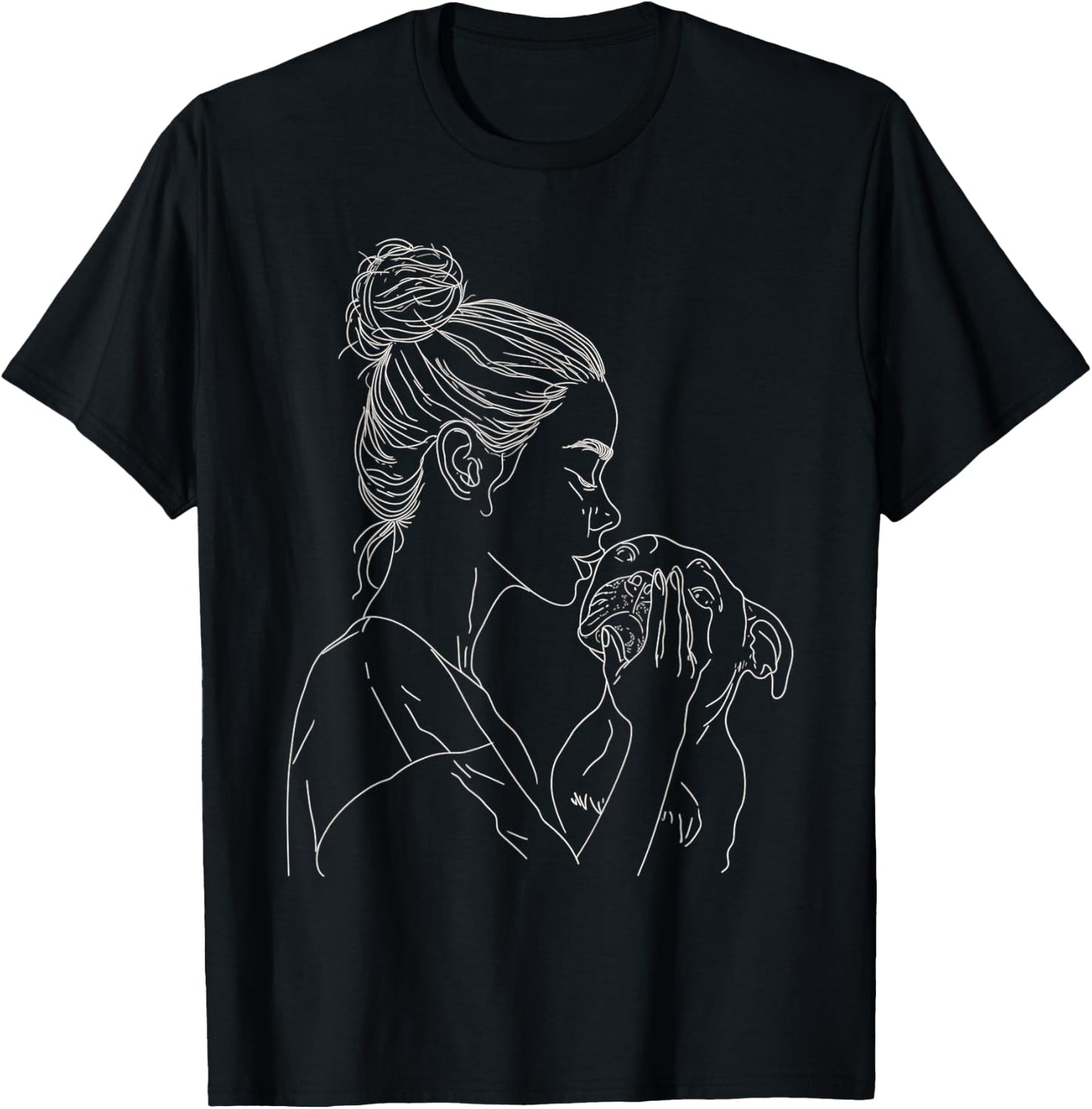 Staffordshire Bull Terrier Mom Dog Art Mother's Day T-Shirt - T-Shirt | Black