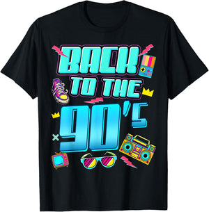 90er Jahre Outfit Damen Herren Back to The 90s Retro Party T-Shirt - T-Shirt | Black