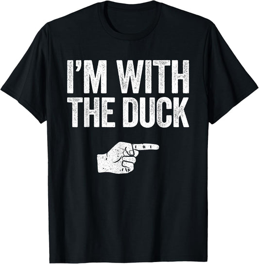 I'm With The Duck Shirt Adult Kids Matching Duck Costume T-Shirt - T-Shirt | Black