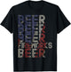 Beer Fireworks Retro 4th Of July Party Parade Drinking Team Women Men T-Shirt - T-Shirt | Black