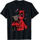 Marvel Deadpool & Wolverine Dogpool Doggy Kisses Doodle T-Shirt - T-Shirt | Black