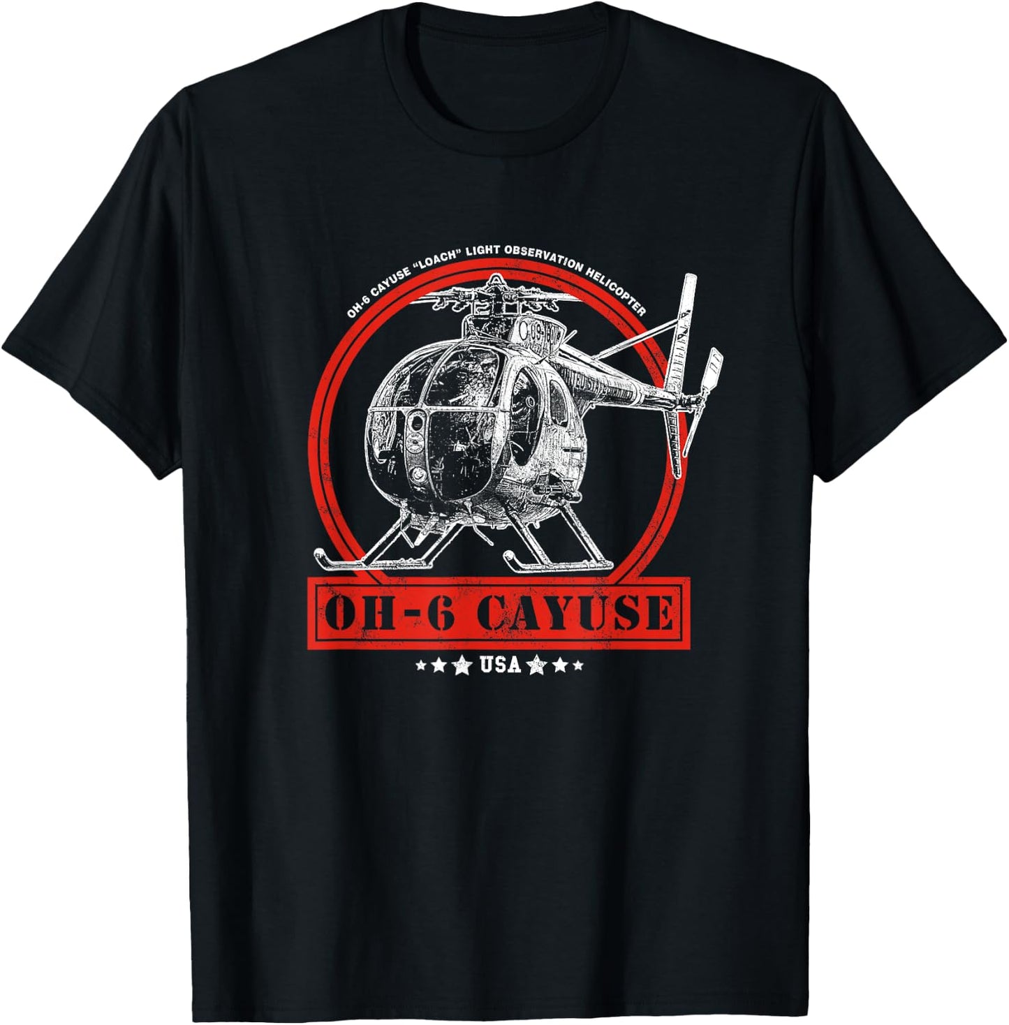 OH-6 "Loach" Cayuse Helicopter T-Shirt - T-Shirt | Black