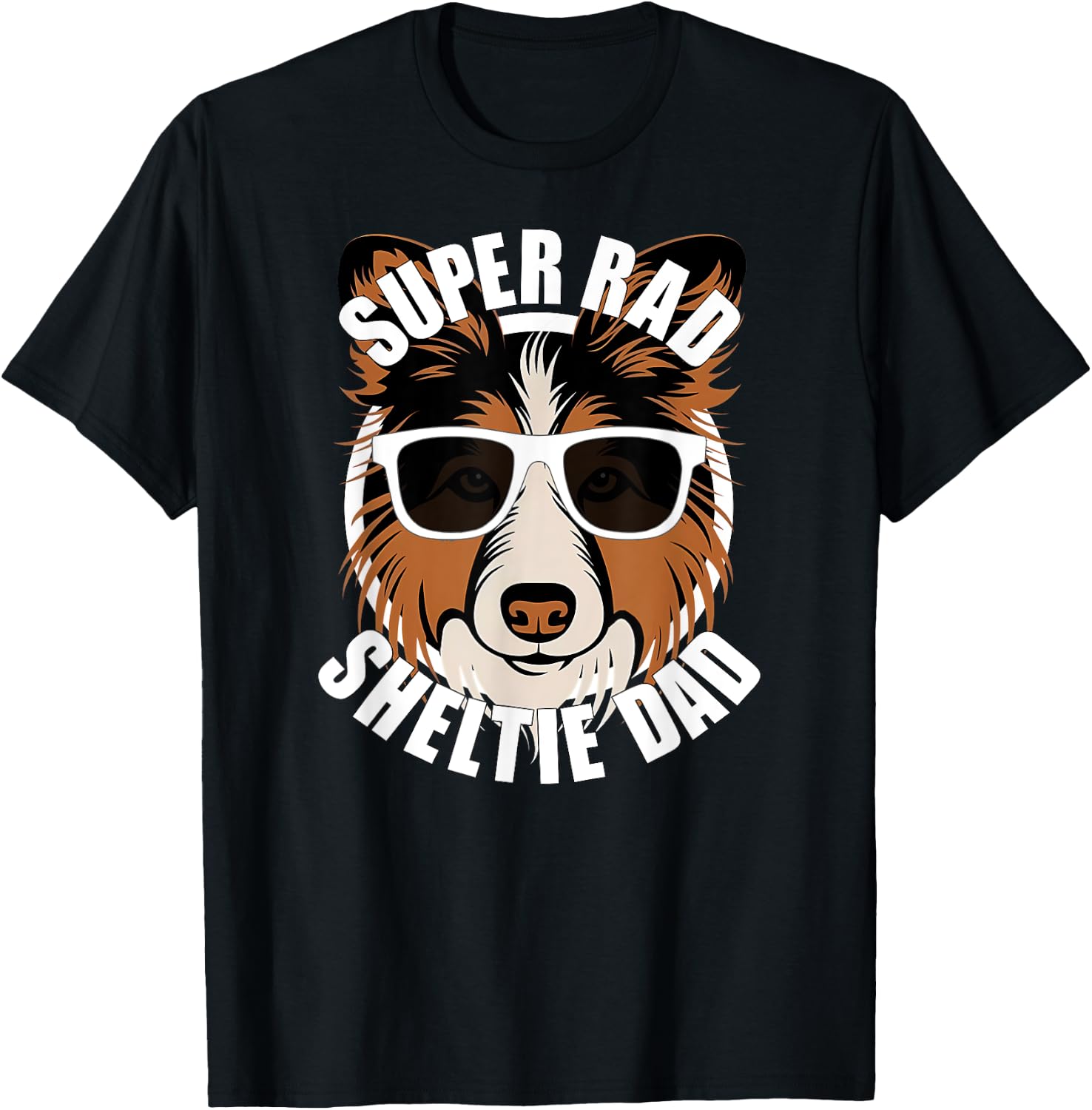 Sheltie Dad Funny Father’s Day Shetland Sheepdog Dog Men's T-Shirt - T-Shirt | Black
