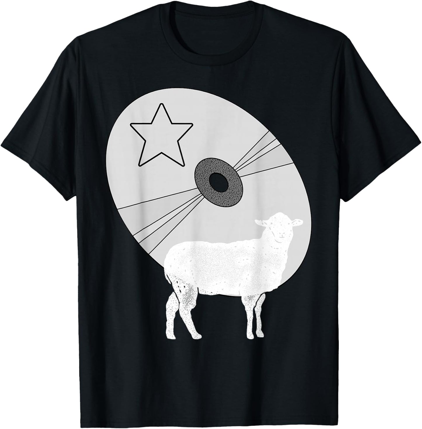 Funny cd Vintage Lamb T-Shirt - T-Shirt | Black