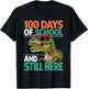 Happy 100 Days of School Trex Boys Girls Kids T-Shirt - T-Shirt | Black