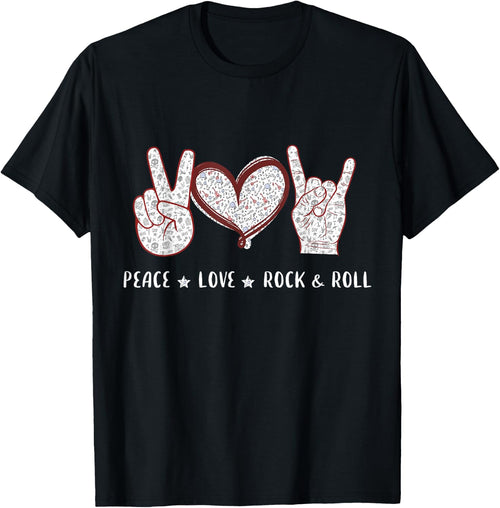 Peace Love Rock And Roll Music Concert Hippie Gift Men Women