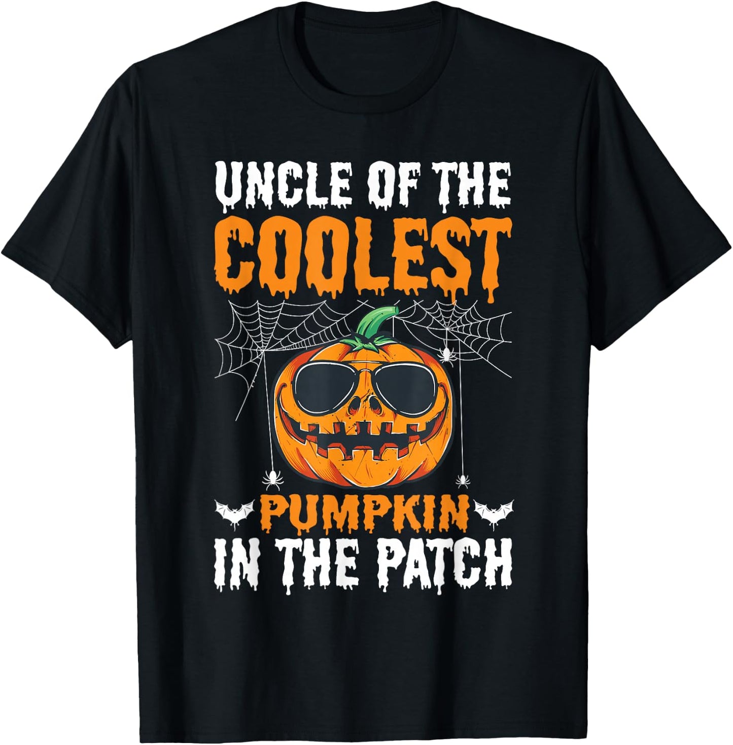 Uncle of The Coolest Pumpkin in The Patch Uncle Halloween T-Shirt - T-Shirt | Black
