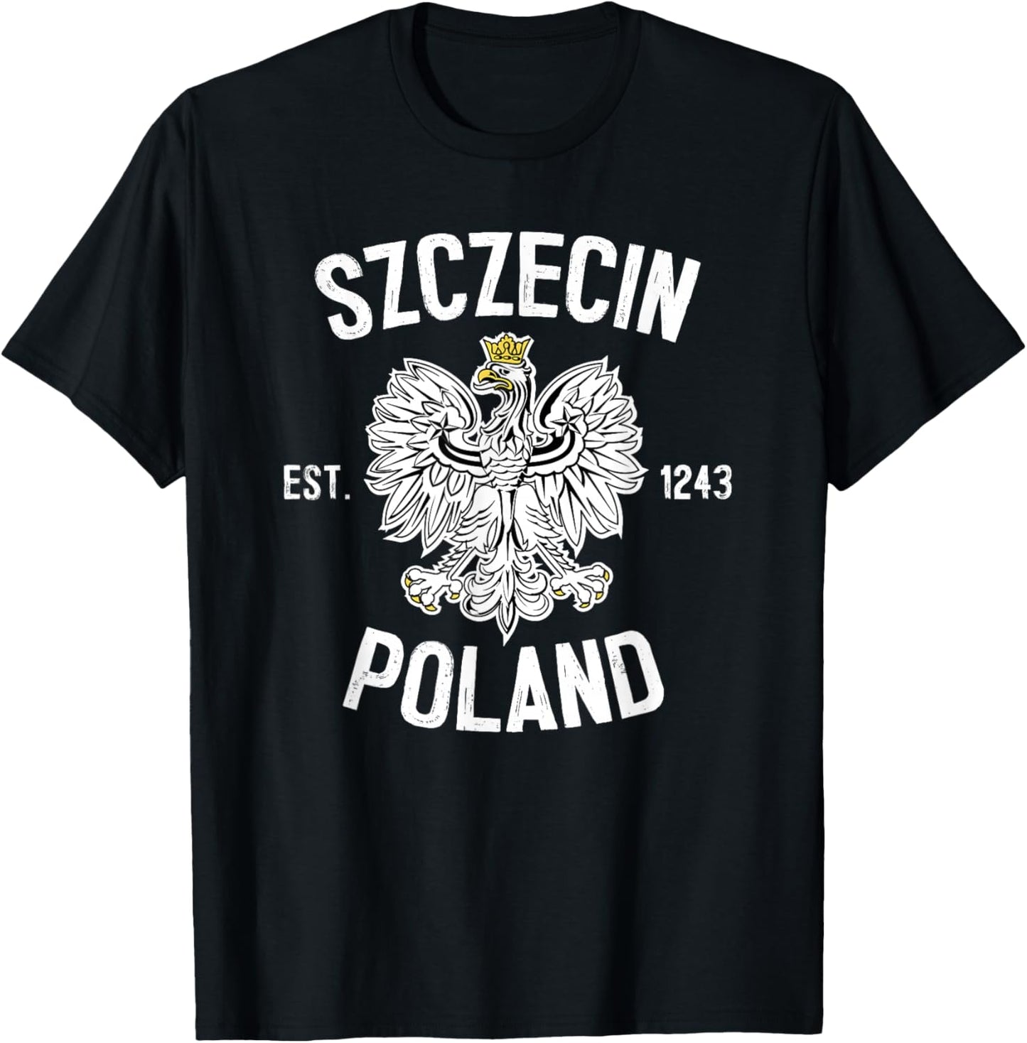 Szczecin Poland Polish Eagle Heritage Pride Dyngus Day T-Shirt - T-Shirt | Black