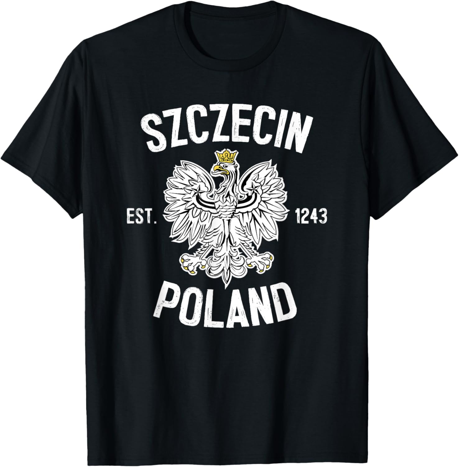 Szczecin Poland Polish Eagle Heritage Pride Dyngus Day T-Shirt - T-Shirt | Black