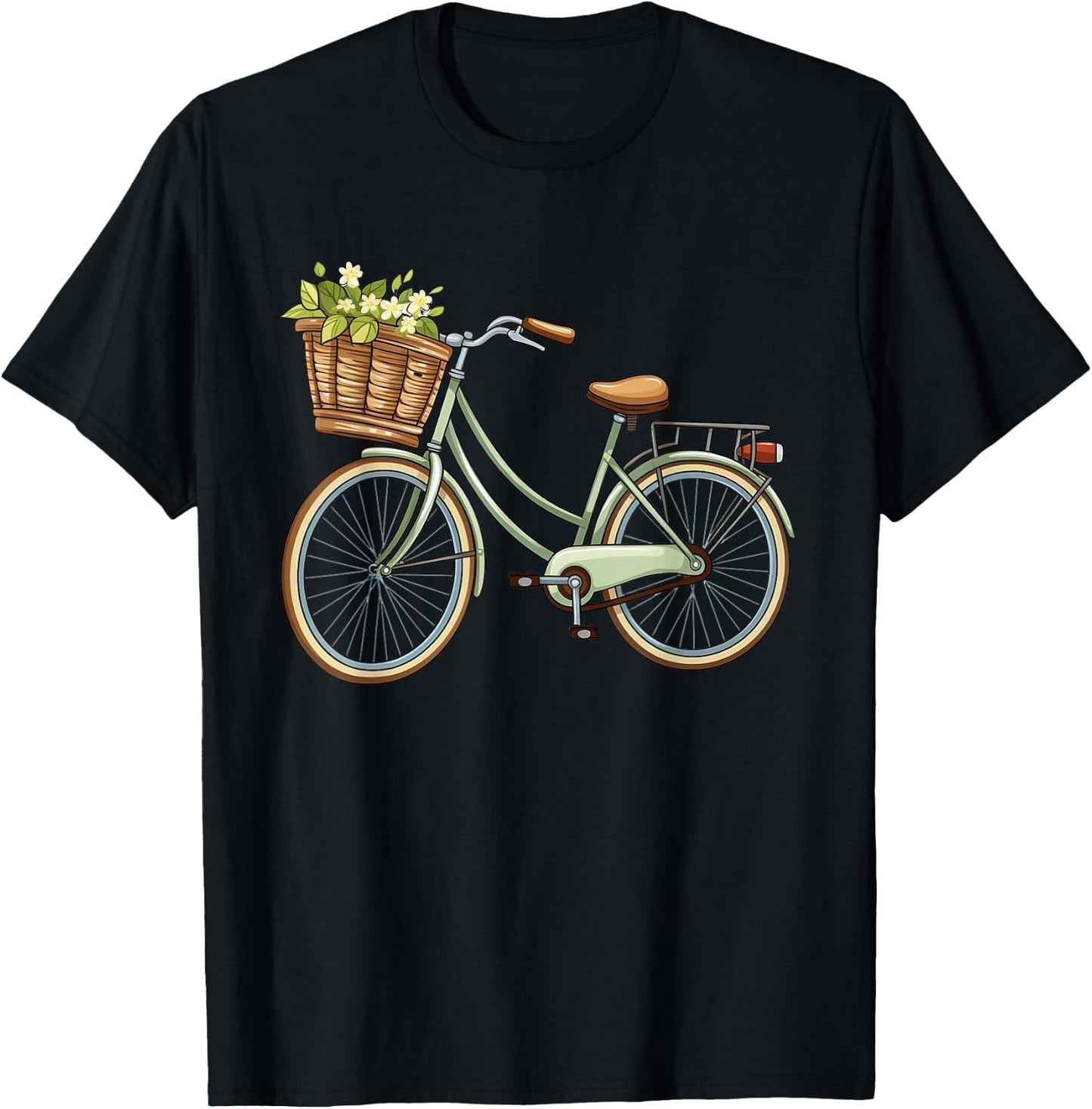 EIN schöner Retro Fahrrad mit dem Blumen Korb Fahrrad T-Shirt - T-Shirt | Black