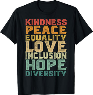 Peace Love Diversity Inclusion Equality Black History Month T-Shirt - T-Shirt | Black