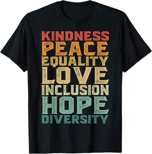 Peace Love Diversity Inclusion Equality Black History Month T-Shirt - T-Shirt | Black
