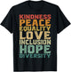 Peace Love Diversity Inclusion Equality Black History Month T-Shirt - T-Shirt | Black