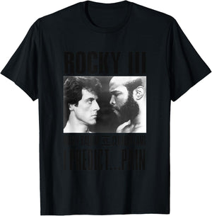 Rocky III I Predict Pain Rocky Vs Clubber Lang Panel , grey, S T-Shirt - T-Shirt | Black